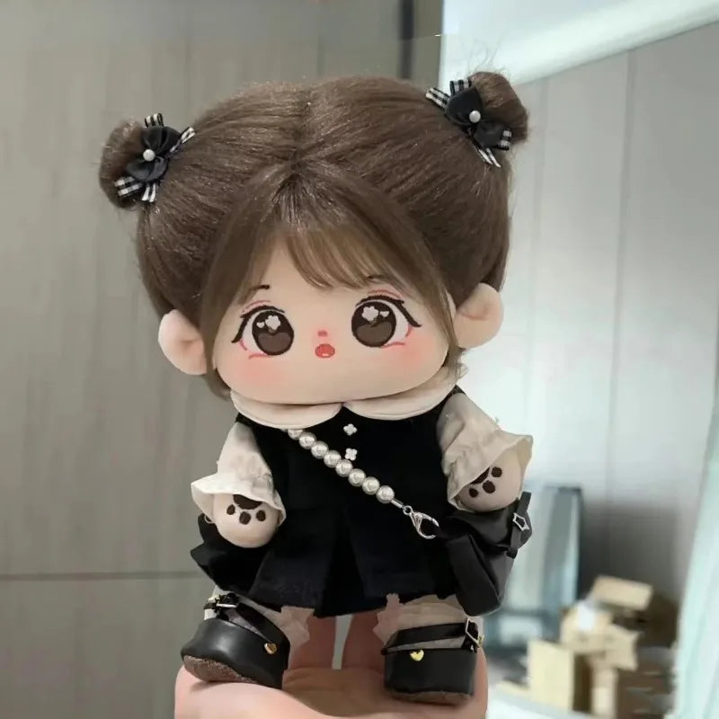 Handmade Original 20cm Cotton Doll Caramel Girl Humanoid Stuffed Body 8in Normal Body Wearable Clothing DIY Dress Up Gifts