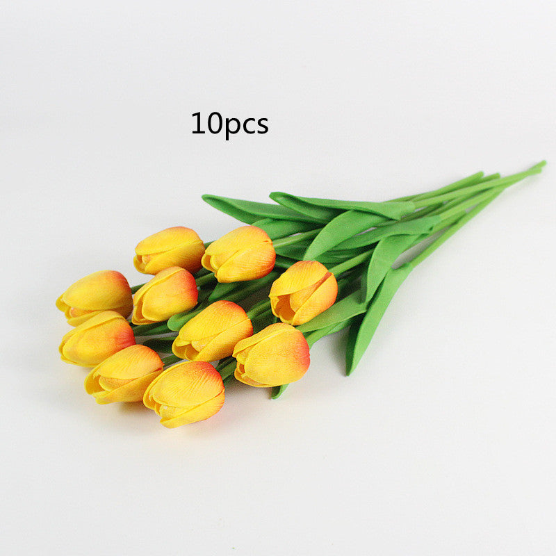 Handmade Silk Holding Silk Flower PU Mini Tulip Simulation Flower Wedding Family INS Style