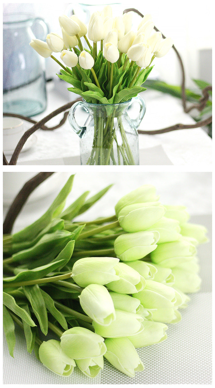 Handmade Silk Holding Silk Flower PU Mini Tulip Simulation Flower Wedding Family INS Style