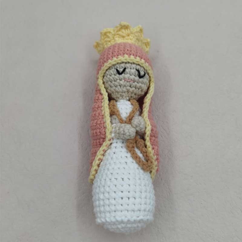 14cm Handmade Crochet Plush Toy Madonna With Crown