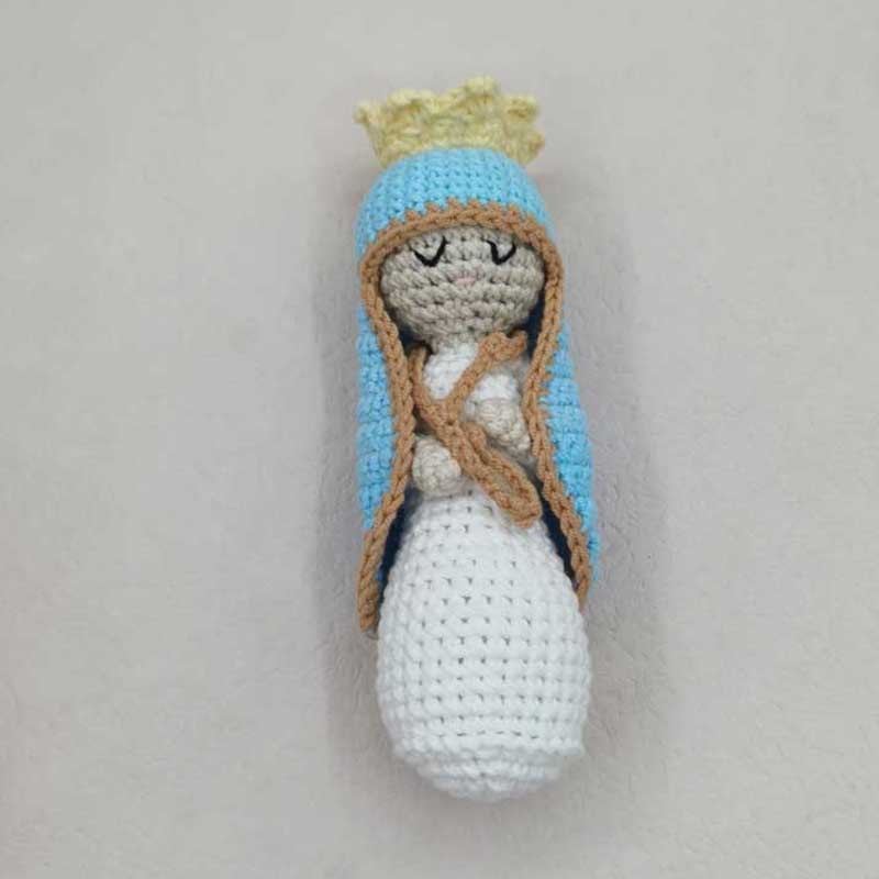 14cm Handmade Crochet Plush Toy Madonna With Crown