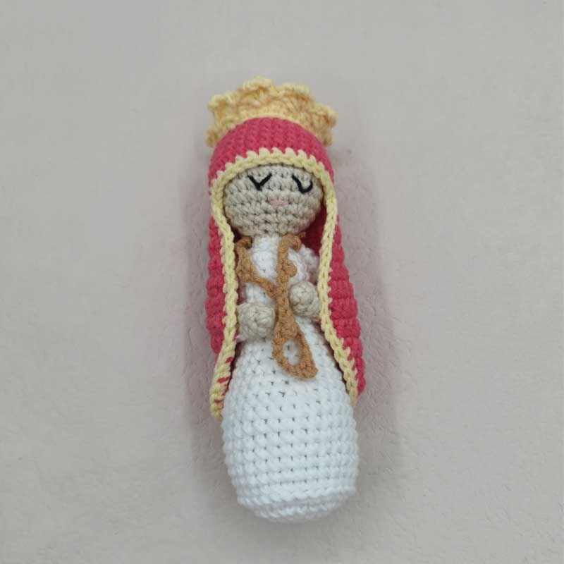 14cm Handmade Crochet Plush Toy Madonna With Crown