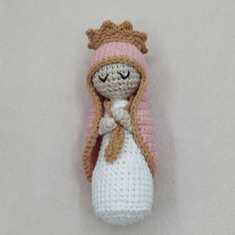 14cm Handmade Crochet Plush Toy Madonna With Crown